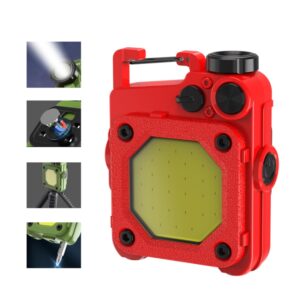 Mini Keychain COB Flashlight USB Rechargeable Magnetic Work Light For Outdoor Camping, Red, Black, Yellow, Green