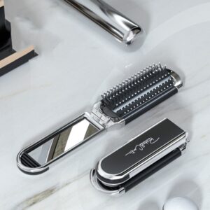 2 in 1 Massage Air Cushion Comb Mirror Integrated Comb Portable Folding Comb