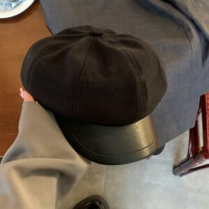 Women Beret Autumn Literary Retro Newsboy Hat Octagonal Girl Cap, Free Size