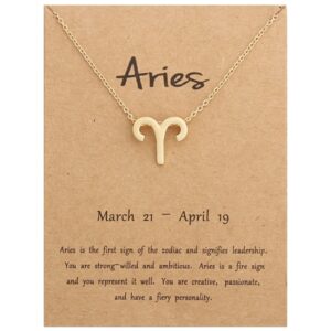 Zodiac Signs Necklace Electroplate Alloy Short Chain Jewelry, Aries Golden, Cancer Golden, Libra Golden, Virgo Golden, Leo Golden, Aquarius Golden, Pisces Golden, Taurus Golden, Capricorn Golden, Sagittarius Golden, Scorpio Golden, Gemini Golden...
