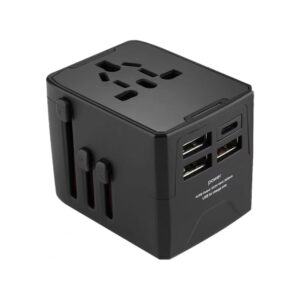 3 x USB & 1 x USB-C / Type-C Travel Plug Adapter International Universal Charging Block, HHT520 Black, HHT520  White