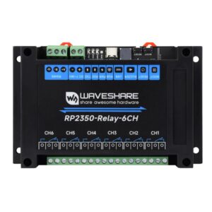 WAVESHARE RP2350 Industrial Control Board 6-Channel Relay Module, Based On RP2350 Microcontroller, Supports Wxternal Interfaces RS485 And Pico, Without Wi-Fi Module