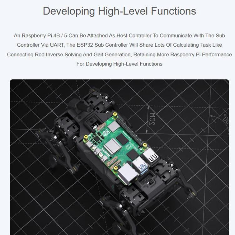 Waveshare WAVEGO Pro 12-DOF Bionic Dog-Like Robot Open Source For ESP32 And Raspberry Pi, Basic, EX, Pi 5 - Image 7