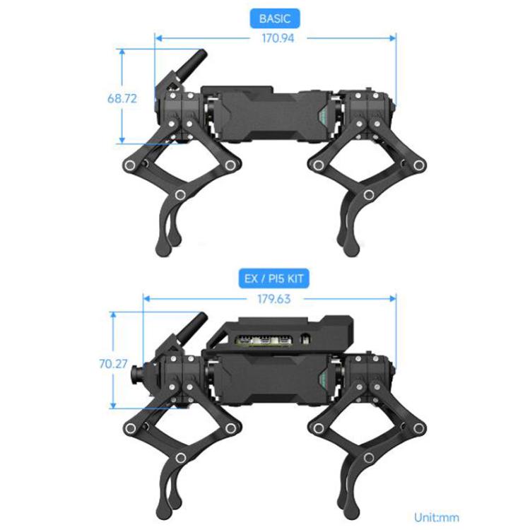Waveshare WAVEGO Pro 12-DOF Bionic Dog-Like Robot Open Source For ESP32 And Raspberry Pi, Basic, EX, Pi 5 - Image 10