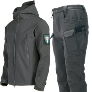Sharkskin Softshell Fleece-lined Waterproof Windproof Cycling Hiking Suit, L, XL, XXL