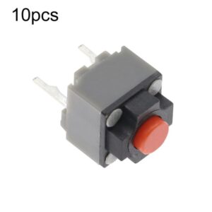 10pcs Silent Tactile Switch 2-Pin Button For Mouse, 6 x 6 x 7.3mm