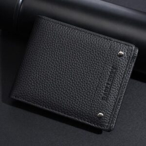 Baellerry D3110 Leather Men Compact Wallet With Lychee Texture Multiple Card Slots