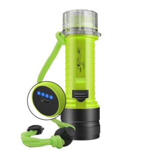 80m Waterproof Diving Flashlight Amphibious LED Light for Outdoor and Underwater Use, Rechargeable Version, External Battery Version