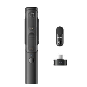BOYA Magic 4 In 1 Flexible Wireless Lapel Microphone Live Streaming With Noise Reduction Interviews Desktop Mic, 07 Type-C 1 To 1 With Charging Case, 05 Type-C 1 To 2 With Charging Case, 02 3 Receivers+2 Transmitters+Charging Case