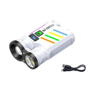 SMILING SHARK SD-5273 Portable High Bright Digital Display Flashlight USB Rechargeable Spotlight & Flood Light, SD-5273