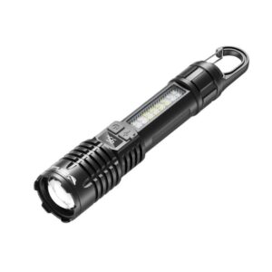 SMILING SHARK SD-5244 Zoomable Digital Display Flashlight With Side Light 4-Gear Dimmable Portable Torch, Hook, Breaker Bar