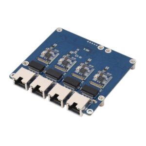 Waveshare PCIe To 4-Ch ETH Port Adapter Board Supports Raspberry Pi OS, Driver-Free, Plug And Play, Gigabit ETH, 2.5G ETH