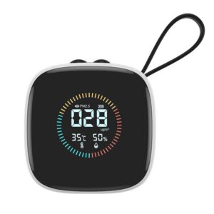 Mini PM2.5 Detector with Temperature & Humidity Monitor with Rechargeable Battery, Real-time LCD Display