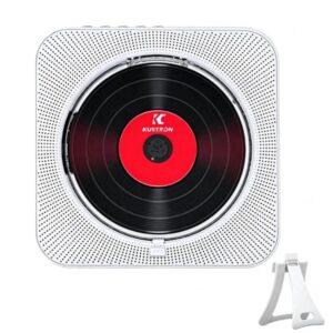KUSTRON Home Wall-Mounted Rechargeable CD Player Bluetooth Speaker Music Player With Cover, US Plug, EU Plug, UK Plug, AU Plug