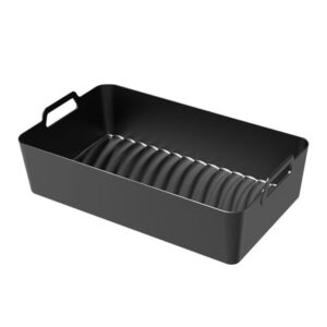 Silicone Air Fryer Liners for Ninja Foodi Dual AF500 / DZ071 Reusable Rectangular Baking Tray with Handles, Integrated Model, 2-in-1 Model
