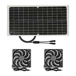15W Solar Panel With Dual Fans Outdoor BBQ Exhaust Fan