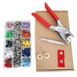 5-Claw Snap Buttons For Clothing Metal Snap Fastener Kit, 100 Hollow+100 Solid+Tools, 100 Hollow+100 Solid+15-Slot Storage Box, 50 Hollow+50 Solid+Tools, 50 Hollow+50 Solid+15-Slot Storage Box