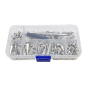 80pcs / Set Metal Clothing Rivets Tapered Pointed Decorative Rivets For Leather Goods