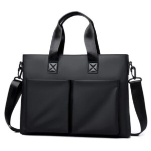 WEIXIER Men Briefcase Laptop Bag Waterproof Business Messenger Bag with Luggage Strap