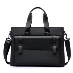 WEIXIER Mens Briefcase Laptop Bag 14 Inch Waterproof Business Messenger Bag Casual Tote Handbag with Luggage Strap