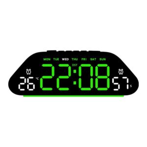 Digital Alarm Clock With Large LED Display 3 Brightness Levels, Auto-Dimming, Atmosphere Night Light & Timer
