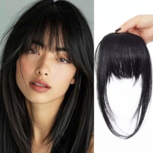 Women Invisible Seamless Realistic Bangs Wig Piece Hair Replacement