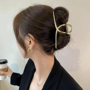 Metal Hair Claw Clips Women Large Hair Clips for Thick Hair Non-Slip Strong Hold Hair Catch Barrette Jaw Clips, 11.5cm Gold, 13.5cm Gold, 11.5cm Gray Black, 13.5cm Gray Black, 11.5cm Silver, 13.5cm Silver