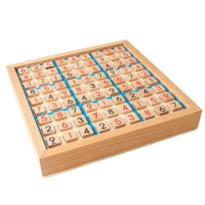 Wooden Number Place 9x9 Grid Game Board, Educational Tabletop Game For Kids & Adults To Cultivate Logical Thinking