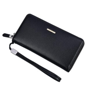 DEABOLAR Portable Long Men Wallet Casual Zipper Billfold & Hand Pouch