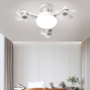 E27 Screw Base Ceiling Fan Light High Air Volume Quiet Fan Lamp For Living Room, 45cm 3-Head, 50cm 4-Head
