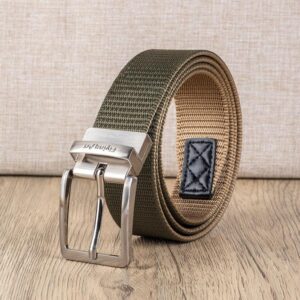 360 Degree Rotating Pin Buckle Belt Men Casual Nylon Alloy Belt, 105cm, 115cm, 125cm