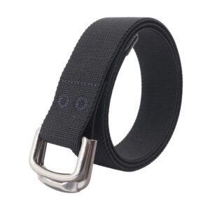 Unisex Elastic Nylon Web Belt Stretch Casual Jeans Belts With Alloy Double Buckle, 105cm, 115cm, 125cm
