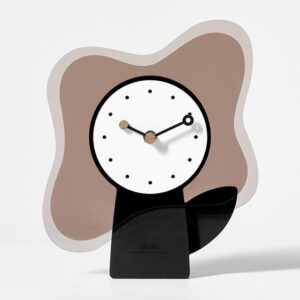 Wozoom Acrylic Desk Clock Living Room Decor Silent Table Clock, Rectangular, Round