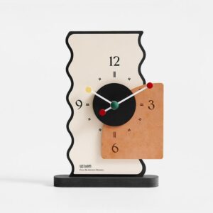 wozoom Geometric Desk Clock Silent Acrylic Table Clocks For Bedroom Living Room Decor, Digital Cream Orange, Digital Cream Black, Simple Cream Orange, Simple Cream Black, Digital With Second Hand Cream Orange, Digital With Second Hand Cream Black