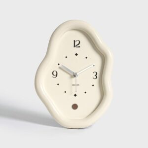 wozoom Modern Irregular Desk Clock Silent Table Clocks For Living Room Decor