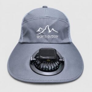 Wide Brim Solar Fan Hat with Smart LED Power Display Type-C Rechargeable UV Sun Cap, 600mAh, 300mAh