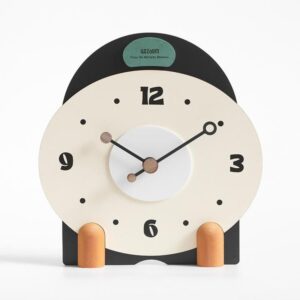 wozoom Silent Wooden Table Clock Modern Small Mantel Clock