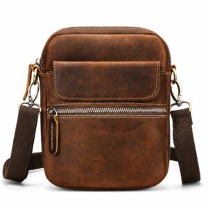 MASIWEI 7350 Vintage Leather Crossbody Bag Small Messenger Shoulder Purse Casual Phone Pouch