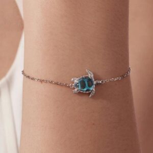 Copper-Plated White Gold Marine Animal Turtle Bracelet, YIB079