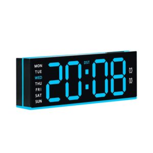 Digital Alarm Clock with Bottom Ambient Night Light with Dual Alarms, USB Output & Adjustable Volume