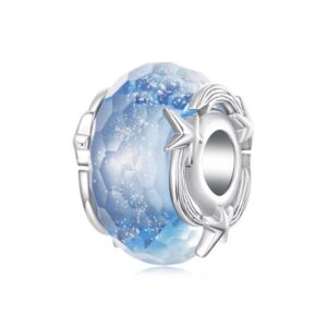 Meteorite Glass Beads Copper Plated with White Gold DIY Jewelry Accessories, YIC149