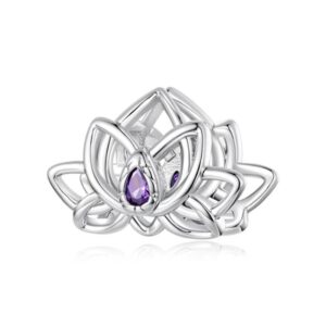 Lotus Plant Beaded DIY Bracelet with White Gold Plated Copper Accessories, YIC157