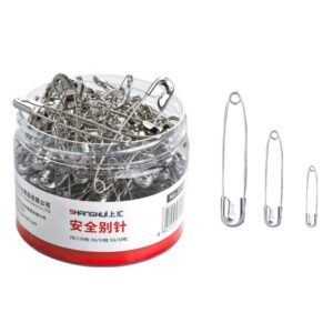 SHANGHUI Thickened Clothing Safety Pins Extra-Large Stainless Steel Paperclips, 180pcs /Set