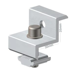 Aluminum Alloy Shared Edge Side Clamp Bracket Solar Panel Fixing Press Block, 30 / 35mm