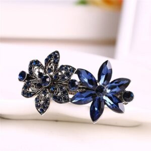 Women Vintage Crystal Rhinestone Flower Hair Pin Girls Antique Silver Barrette Butterfly Hair Clip, TBD062309701A, TBD062309701B, TBD062309701C, TBD062309701D, TBD062309701E, TBD062309701F, TBD062309701G