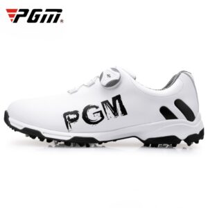 PGM Golf Rotating Buckle Waterproof Microfiber Leather Breathable Non-slip Sneakers for Men(Color:White Green Size:45), 39, 40, 41, 42, 43, 44, 45