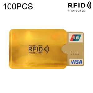 100pcs Aluminum Foil RFID Blocking Credit Card ID Bank Card Case Card Holder Cover, Size: 9 x 6.3cm