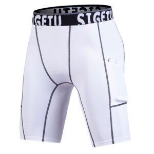 SIGETU Quick-drying Stretch Tights Five Pants(Color:Gray Size:XXXL), S, M, L, XL, XXL, XXXL