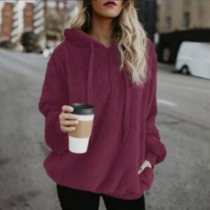 Long-sleeved Hooded Solid Color Women Sweater Coat (Color:Dark Gray Size:XXXXXL), Color:Wine Red Size:S, Color:Green Size:S, Color:Pink Size:S, Color:Dark Gray Size:S, Color:Brown Size:S, Color:Light Grey Size:S, Color:Black Size:S, Color:Dark Blue Siz...
