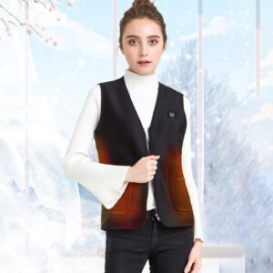 Plus Velvet Inside Men and Women Intelligent Charging Heating Vest Warm Clothes(Color:Black Size:XXXL), S, M, L, XL, XXL, XXXL